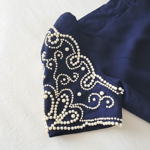 Vintage A.J. Bari Navy Sheath - Picture 5 of 9